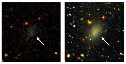 Pieter van Dokkum, Roberto Abraham, Gemini, Sloan Digital Sky Survey Dragonfly galaxy image.