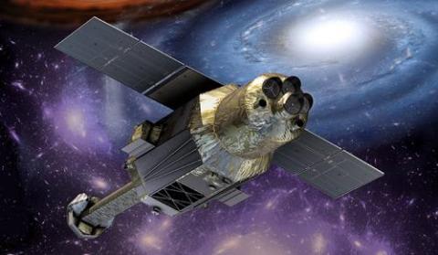 An artist's rendering of the ASTRO-H X-ray Observatory. (Illustration by Japan Aerospace Exploration Agency)
